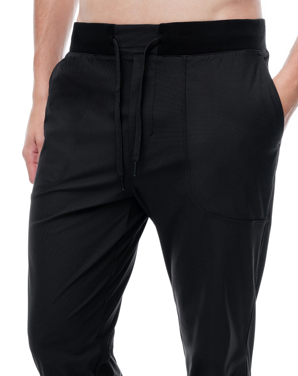 Jogger relaxed tiro medio negro hombre