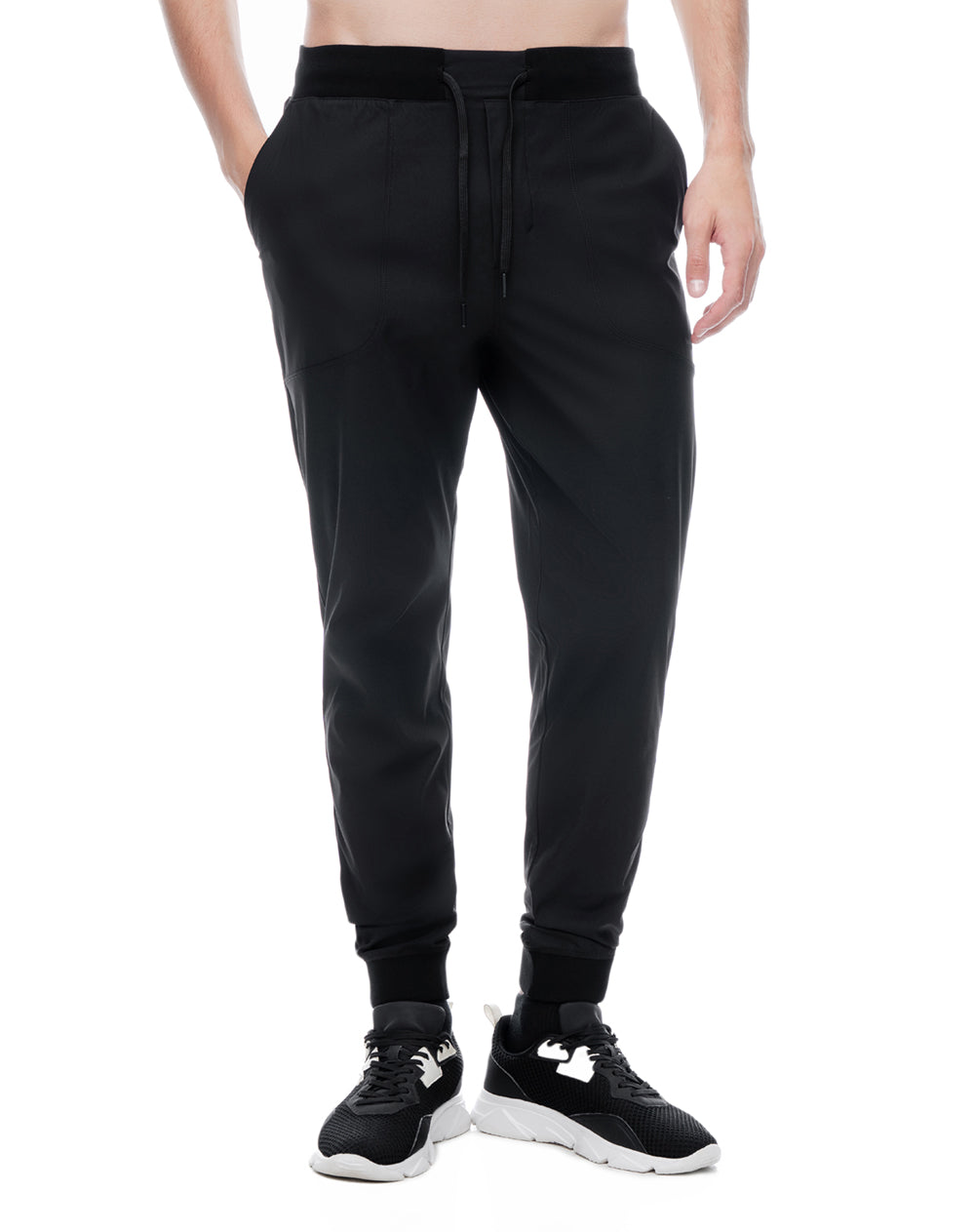 Jogger relaxed tiro medio negro hombre