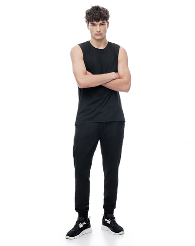 Jogger relaxed tiro medio negro hombre