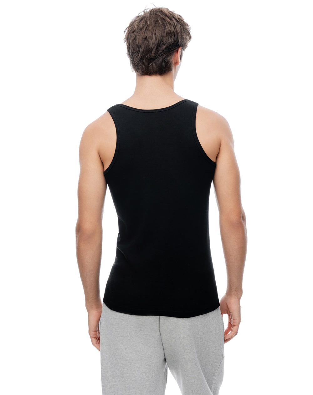 Camisilla slim algodón negra hombre