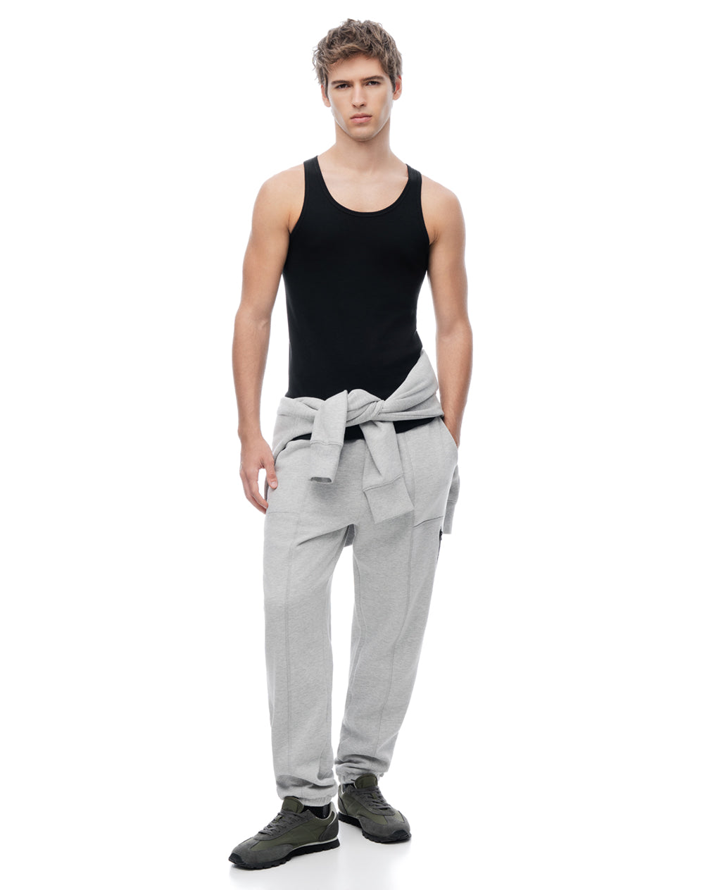 Camisilla slim algodón negra hombre