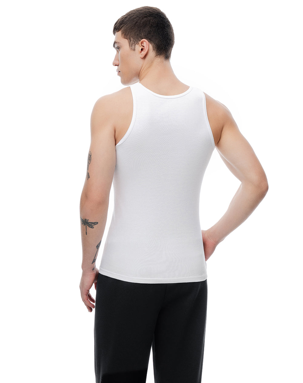 Camisilla slim algodón x3unds blanca hombre