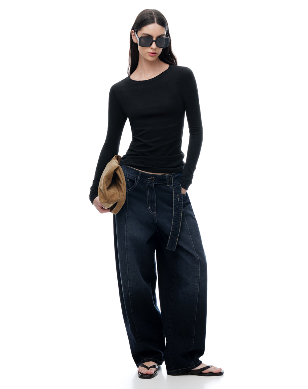 Camibuzo slim algodón negra mujer