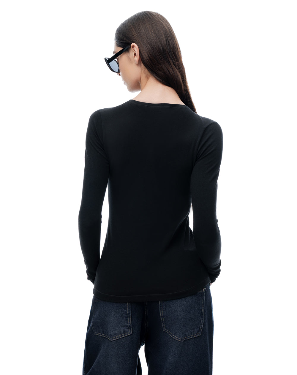 Camibuzo slim algodón negra mujer