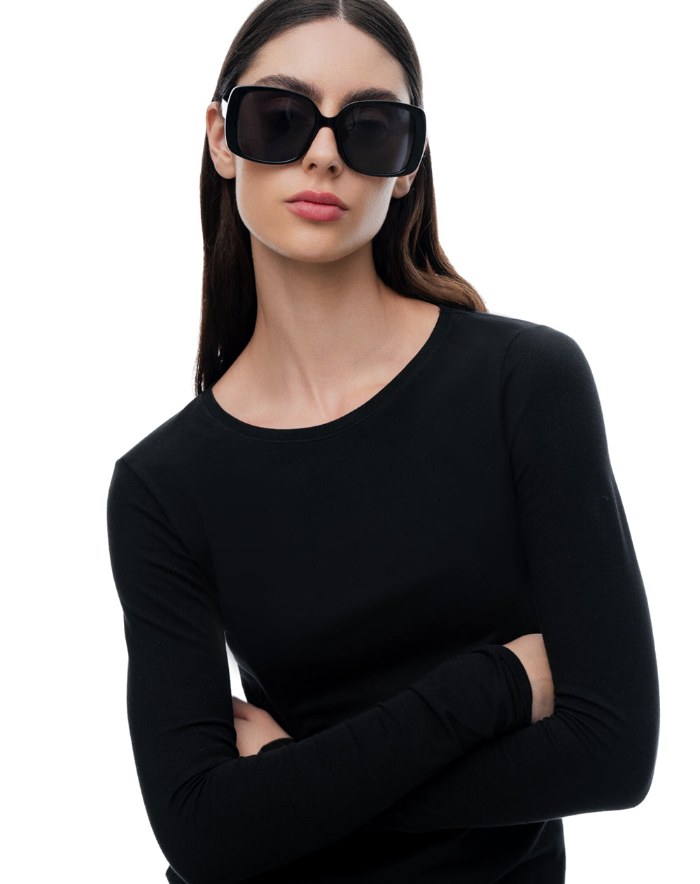 Camibuzo slim algodón negra mujer