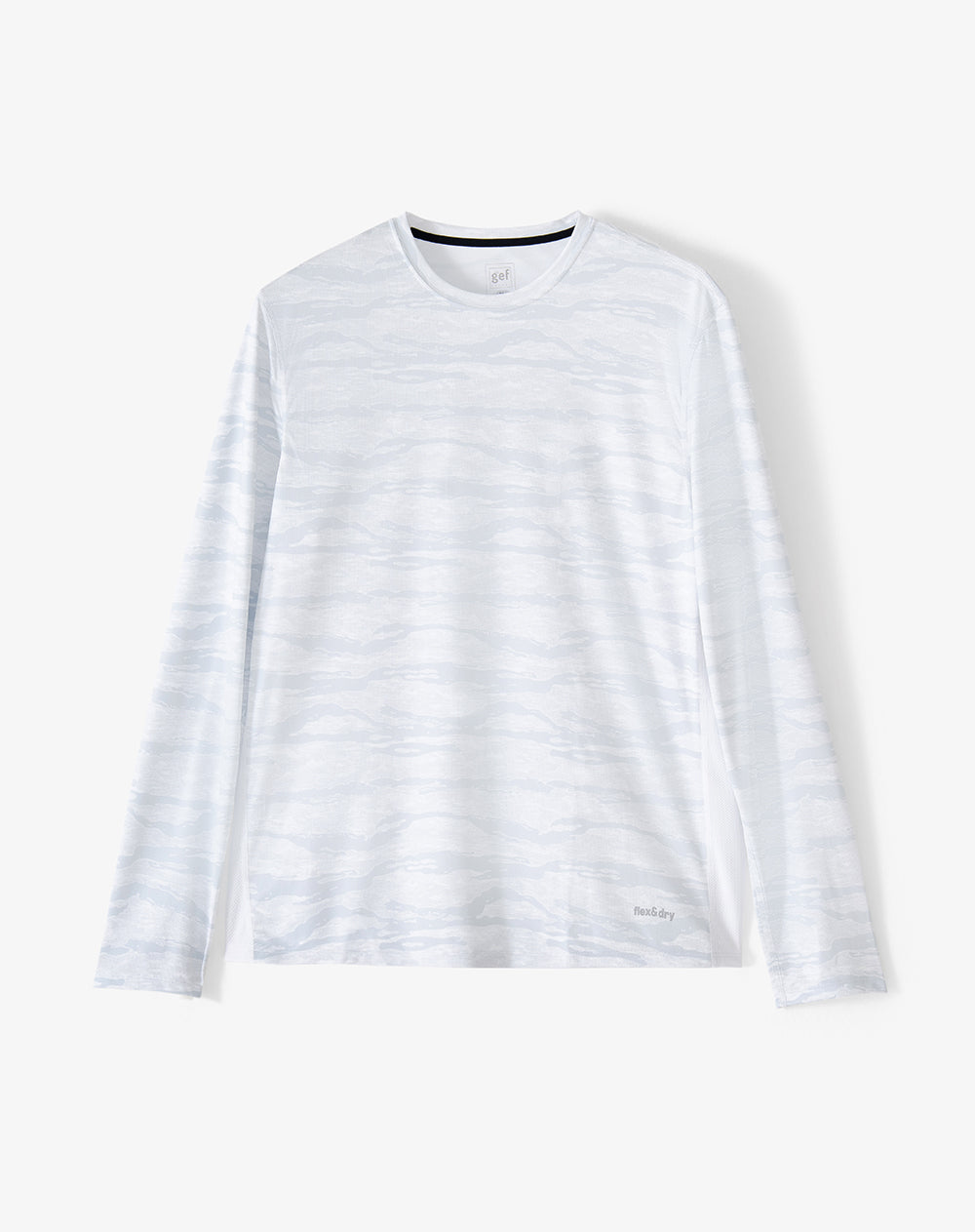 Camiseta regular manga larga blanca estampada hombre