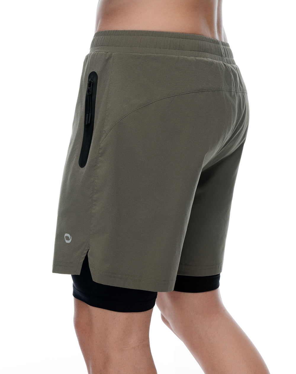 Pantaloneta deportiva café hombre