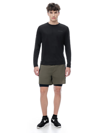 Pantaloneta deportiva café hombre
