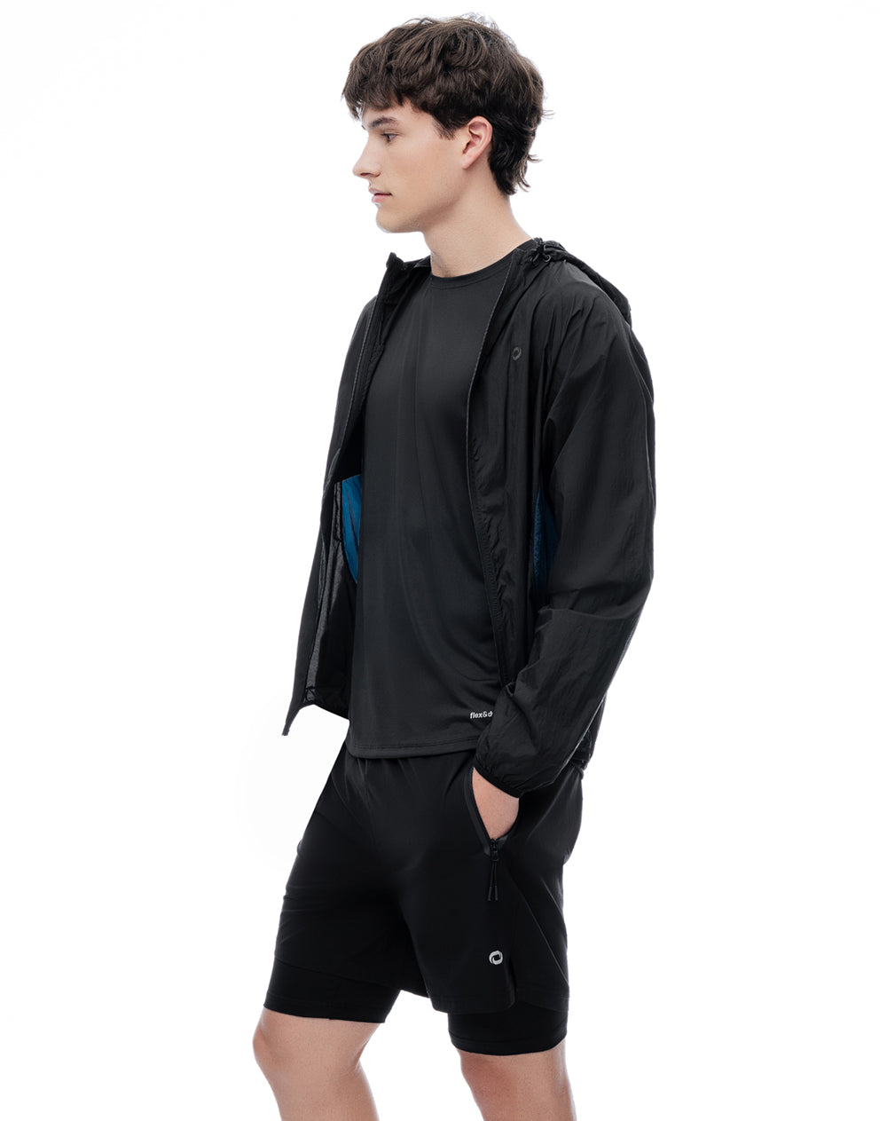 Pantaloneta deportiva negro hombre