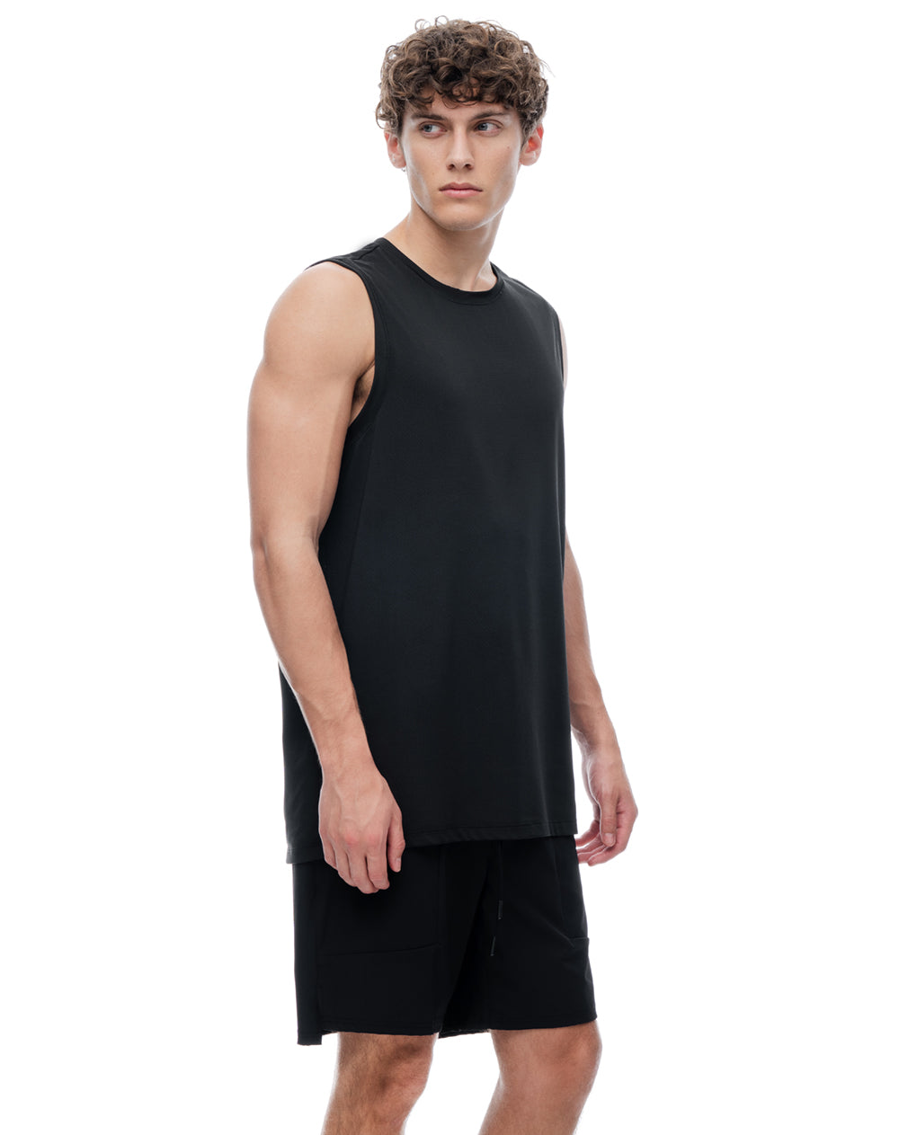 Camisilla deportiva antibacterial negra hombre