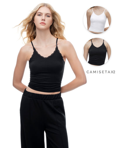 Camisilla slim seamless x2unds surtidas mujer