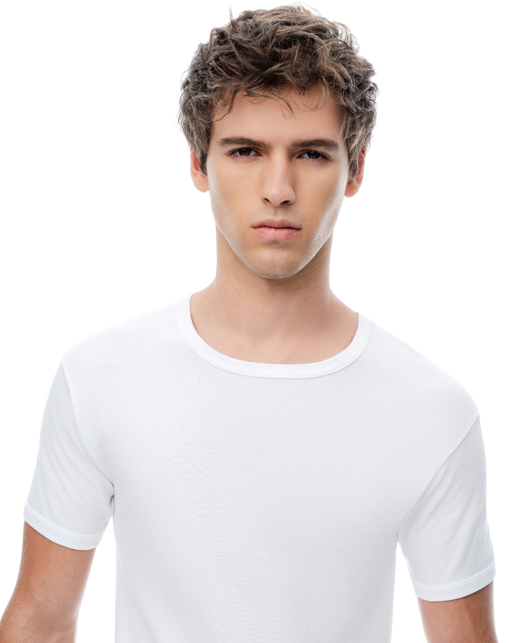 Camiseta slim algodón blanca hombre