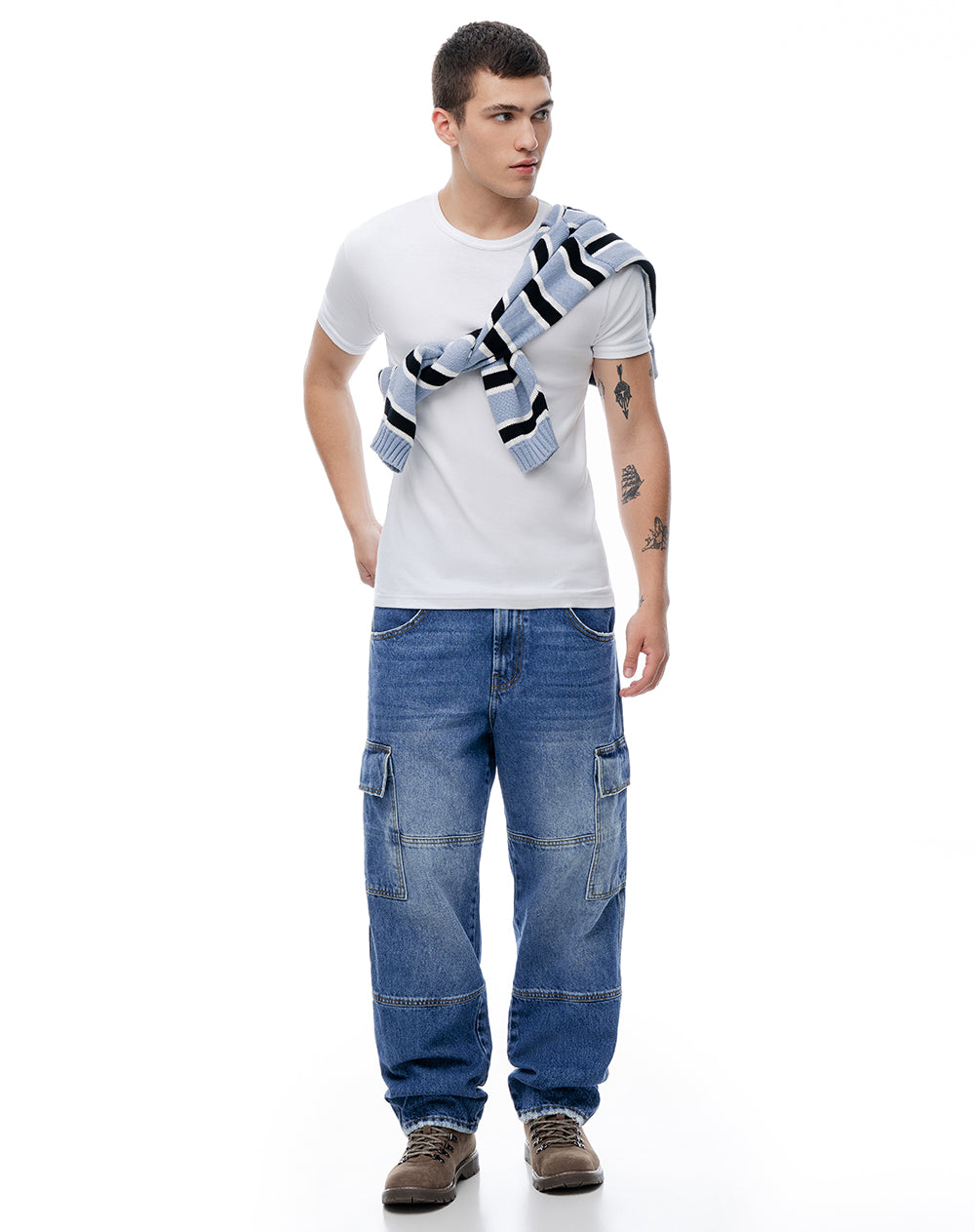 Camisetas slim algodón x3unds blanca hombre