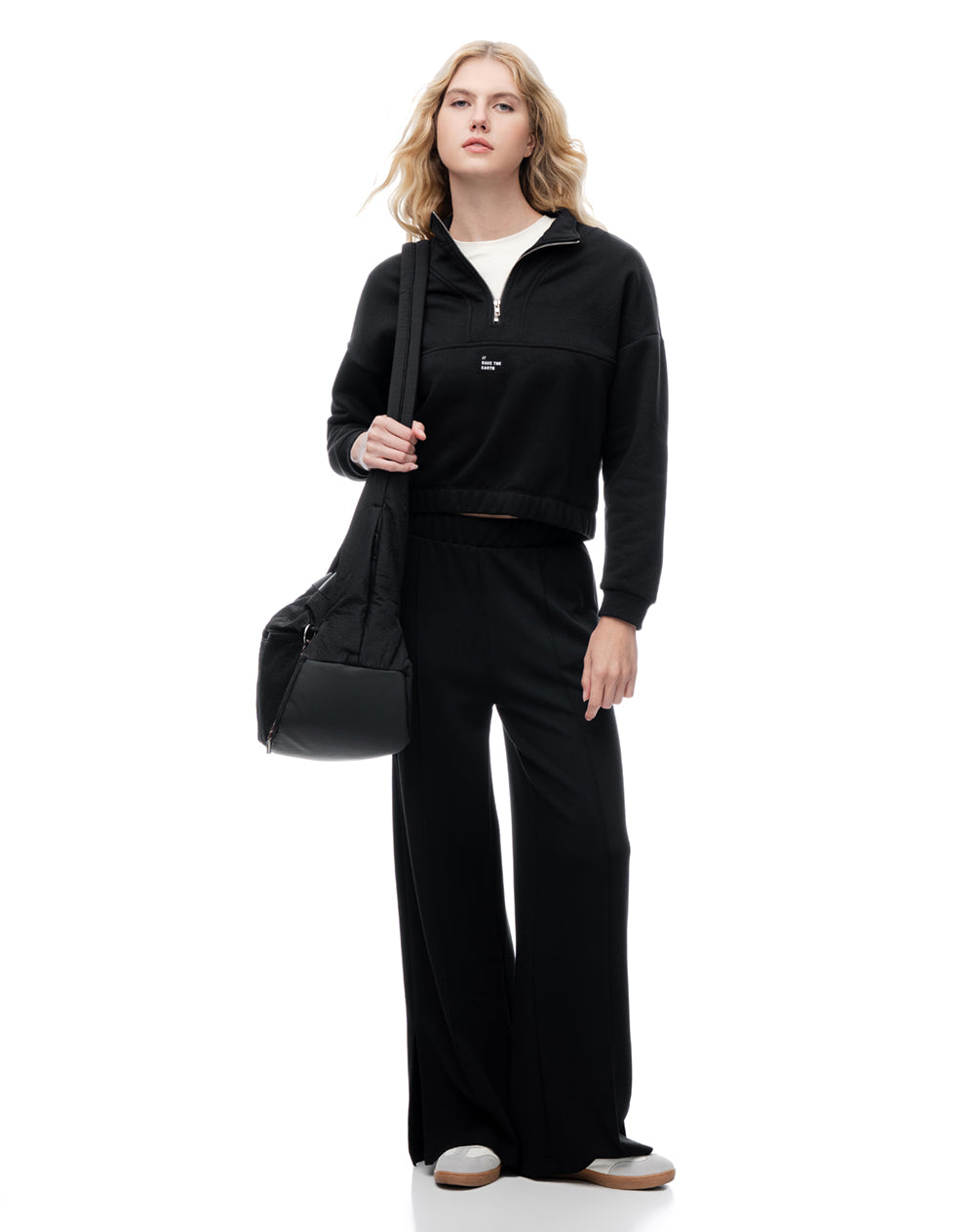 Pantalón tiro alto negro mujer