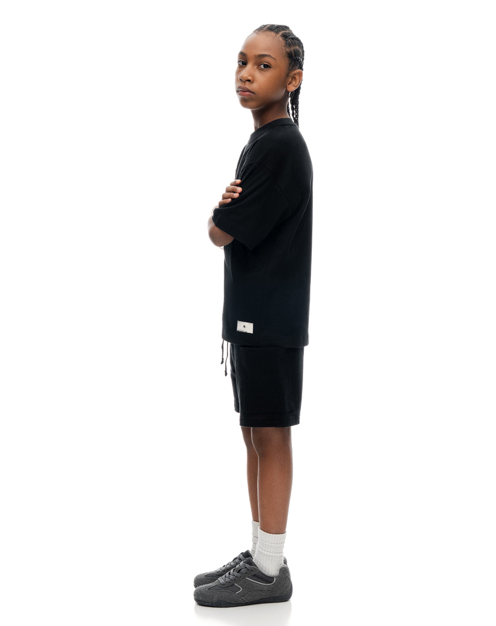 Conjunto pantalon corto camiseta negro niño