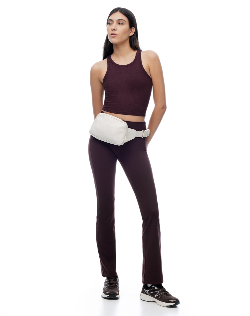 Pantalón ted tiro alto vinotinto mujer