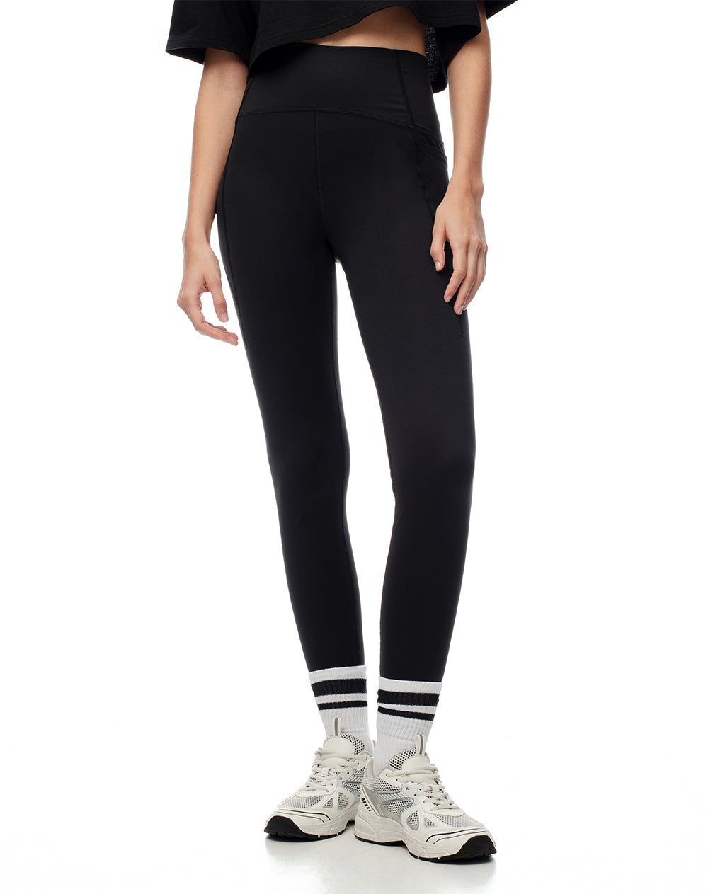 Legging deportivo secado rápido negro mujer