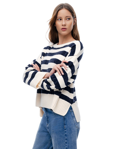 Suéter oversize rayas mujer