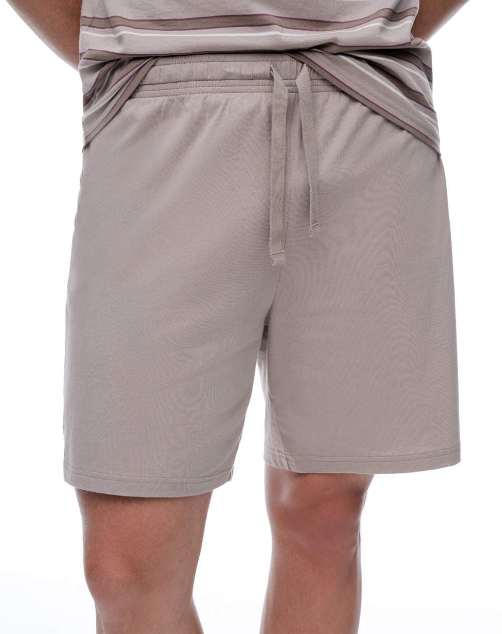 Pijama relaxed manga corta taupe rayas hombre