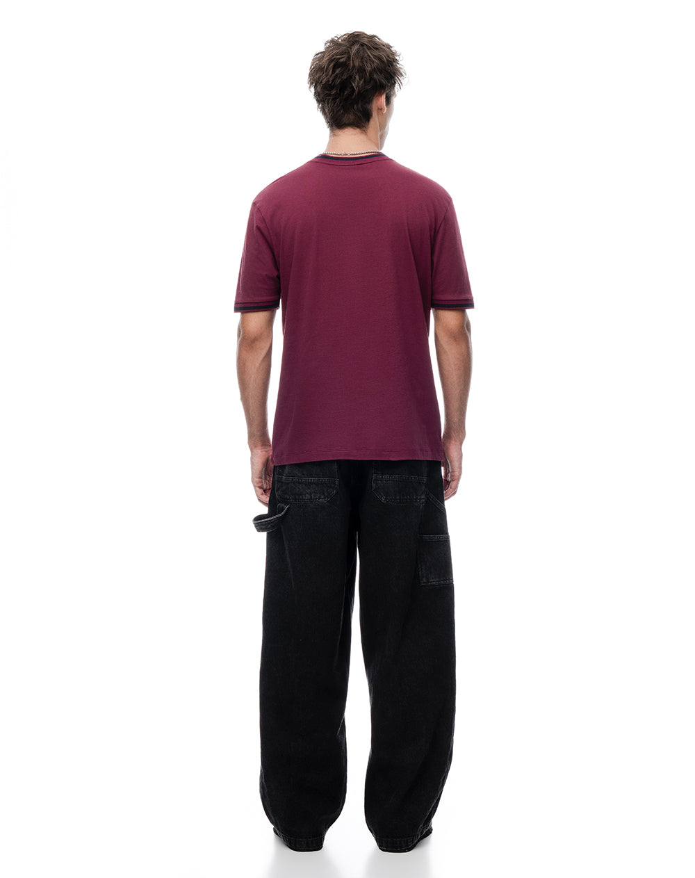 Camiseta regular algodón jersey vino tinto hombre