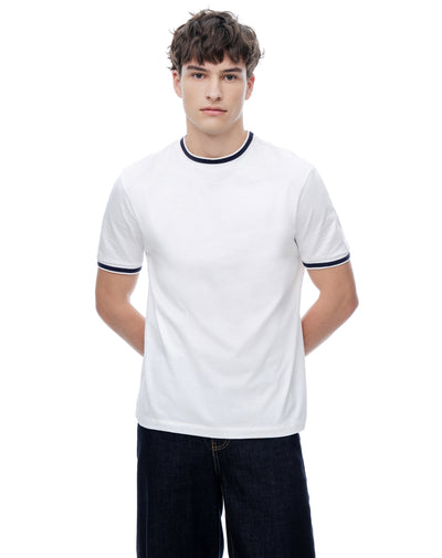 Camiseta regular algodón jersey azul hombre