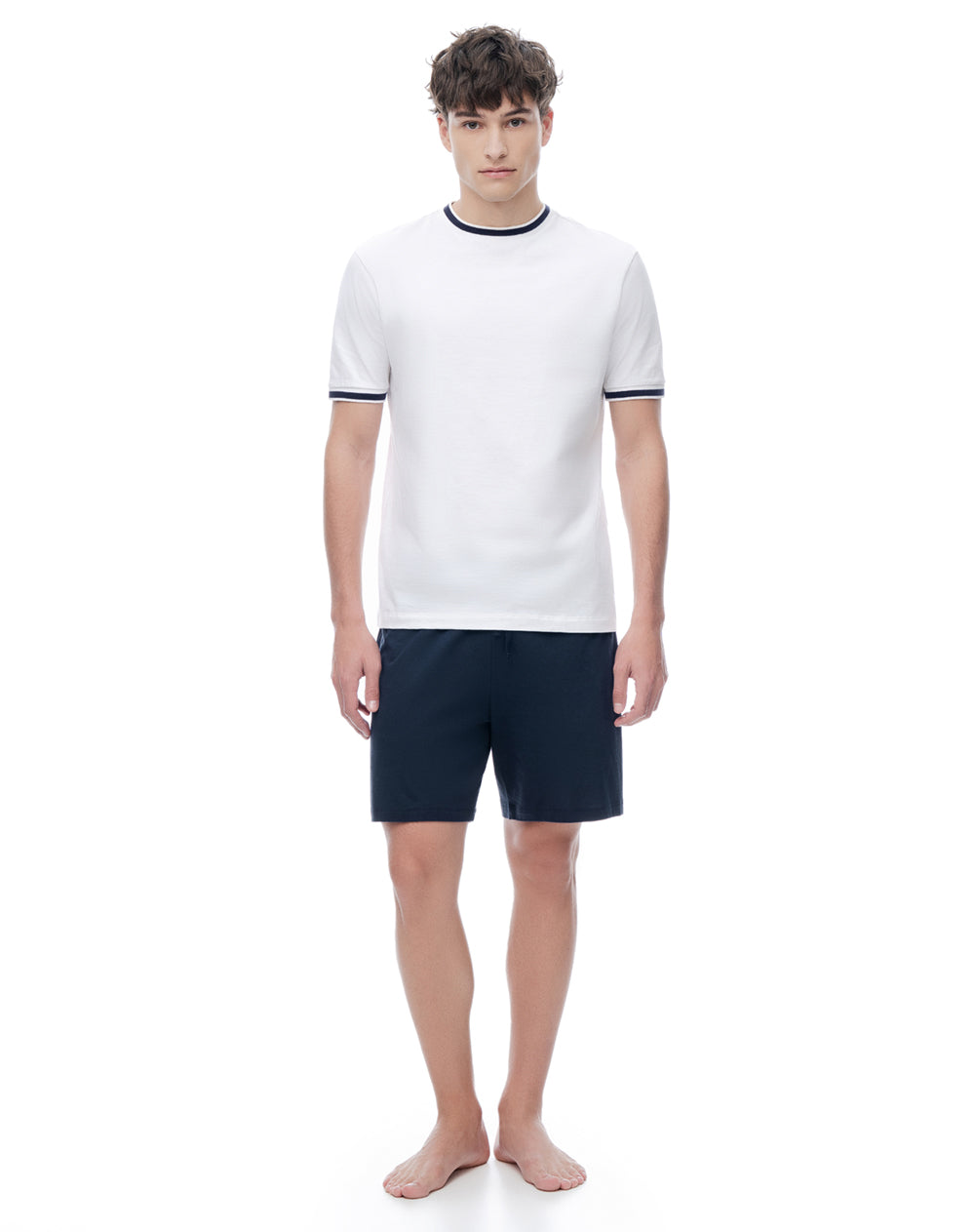 Camiseta regular algodón jersey azul hombre