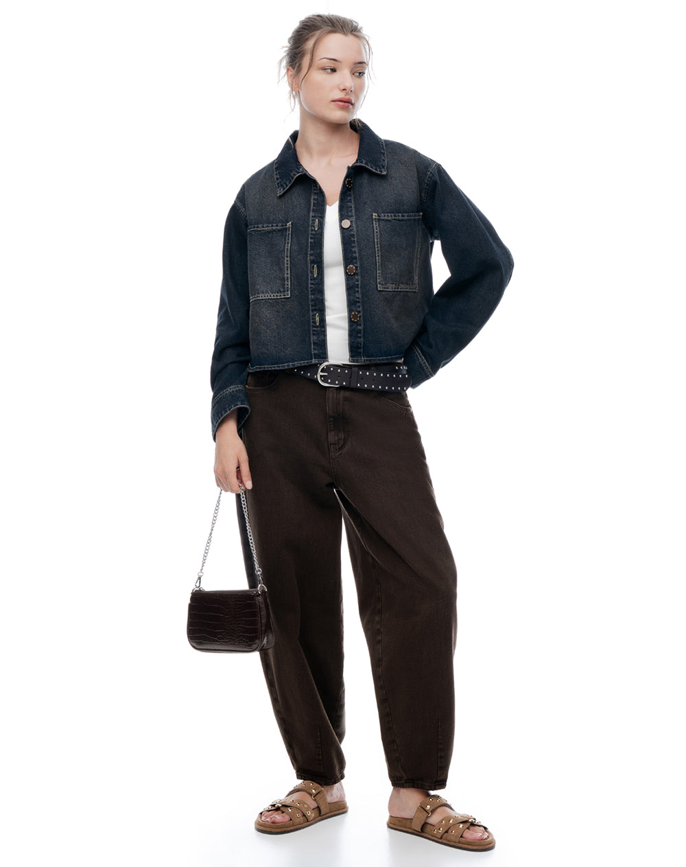 Chaqueta loose índigo oscuro mujer