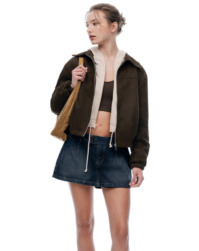 Falda short tiro medio índigo oscuro mujer