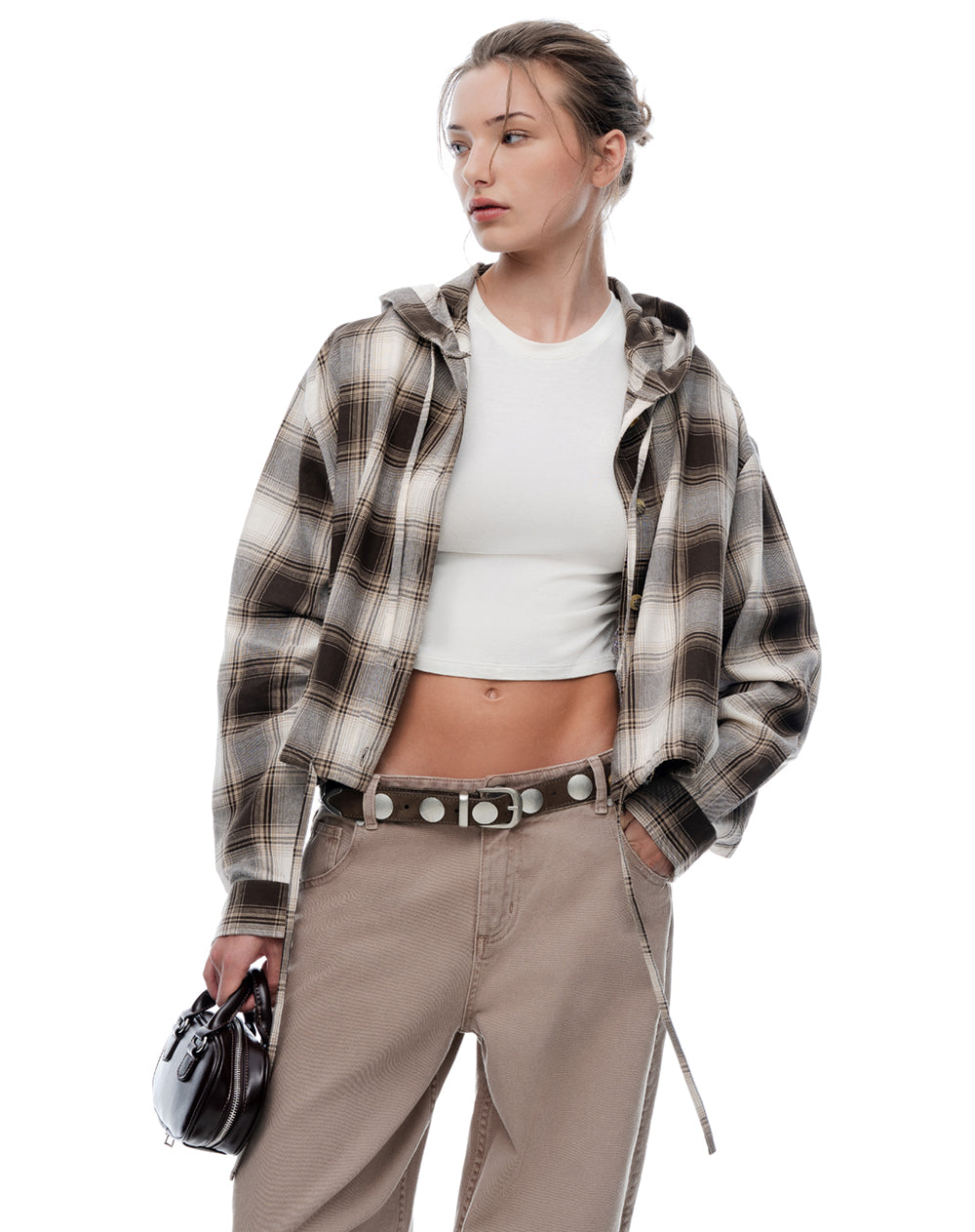 Chaqueta oversize cuadros mujer