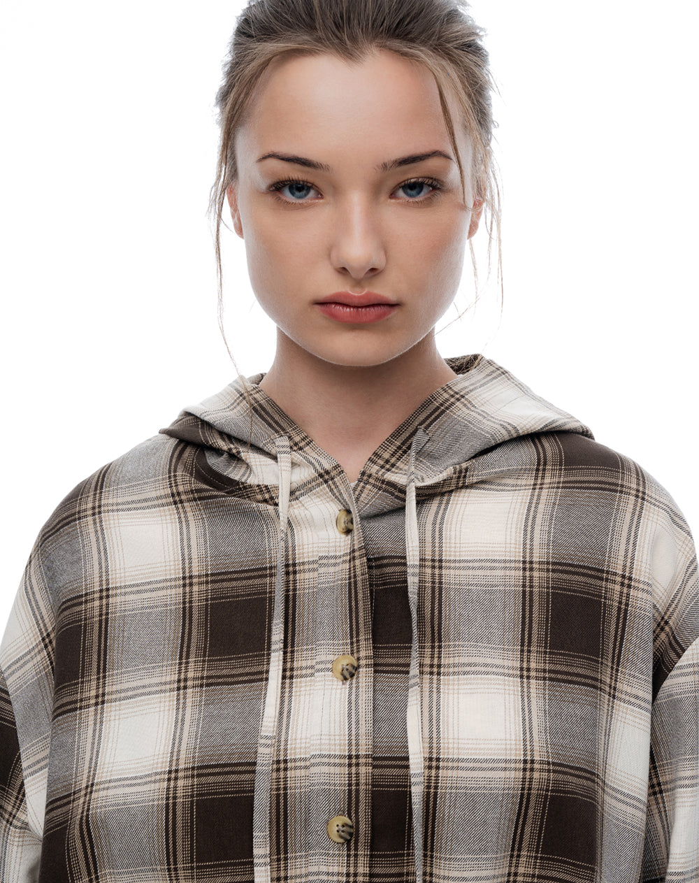 Chaqueta oversize cuadros mujer