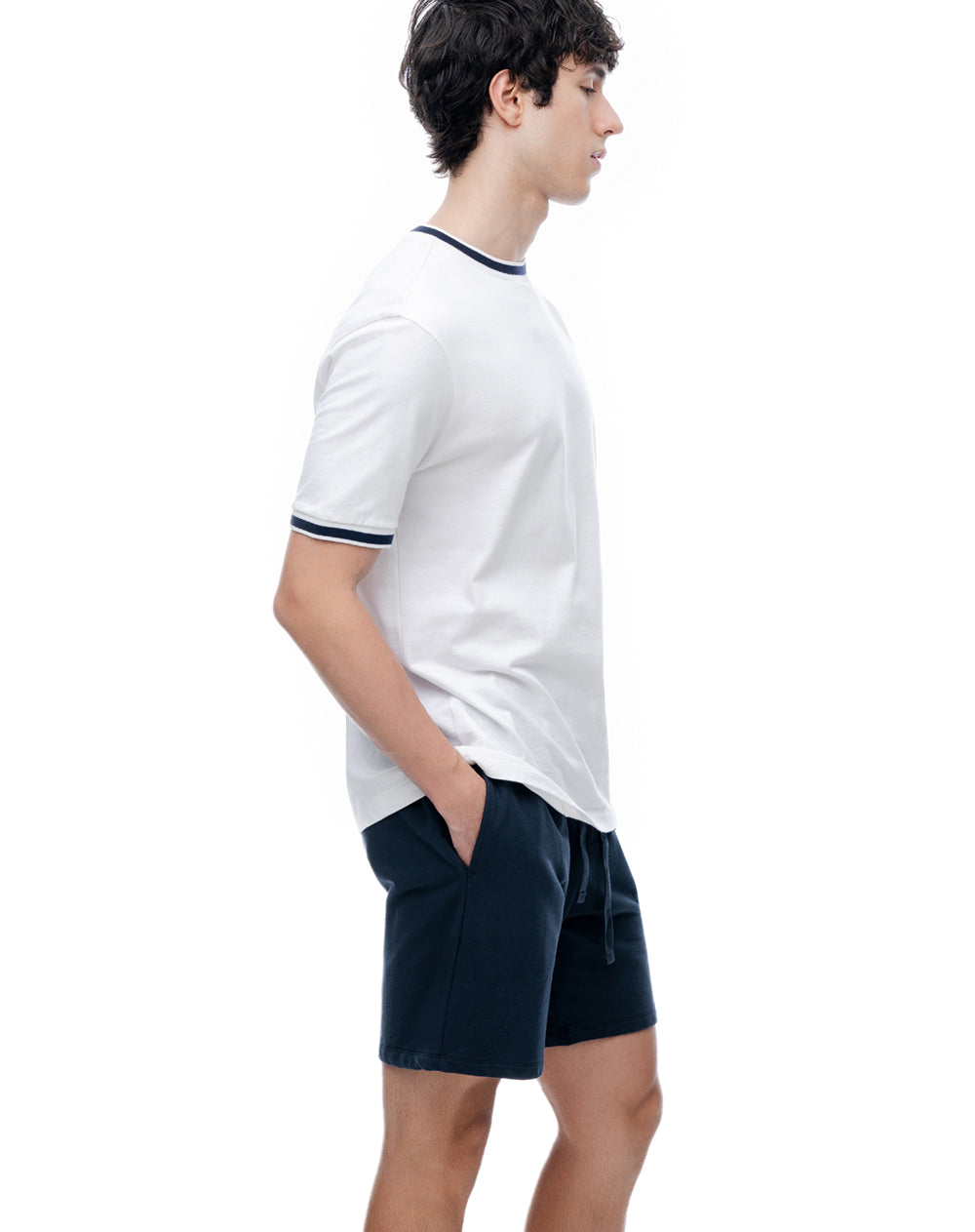 Bermuda regular azul hombre