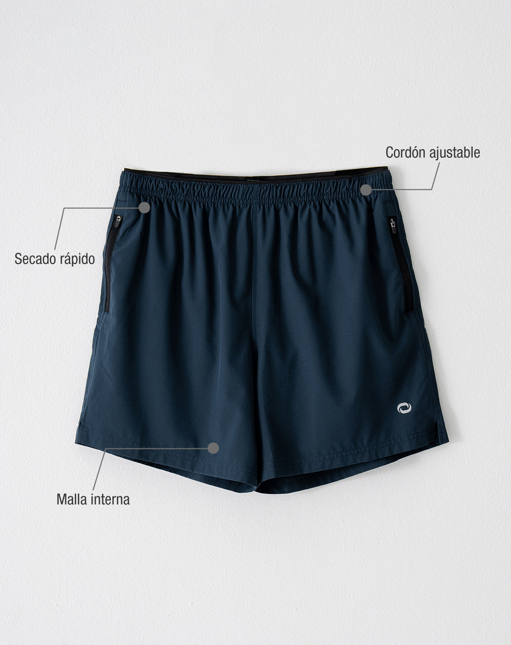 Pantaloneta deportiva azul hombre