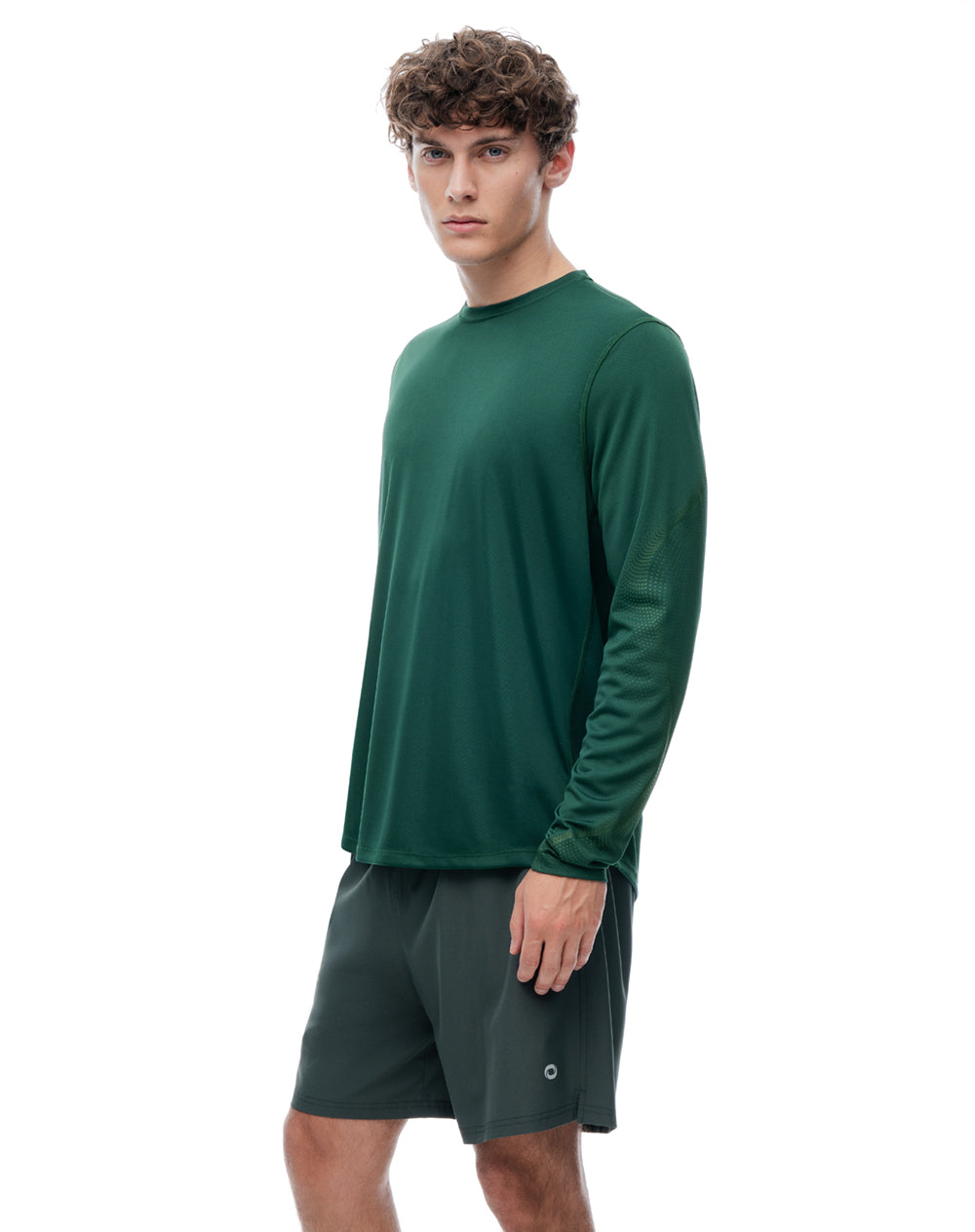 Pantaloneta deportiva malla interna verde hombre