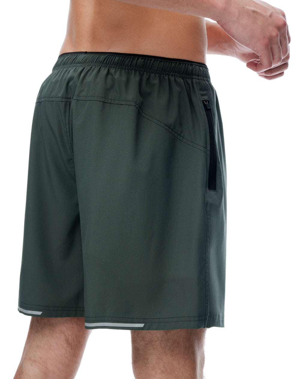 Pantaloneta deportiva malla interna verde hombre