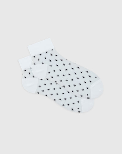 Medias para mujer tobilleras con transparencia blancas