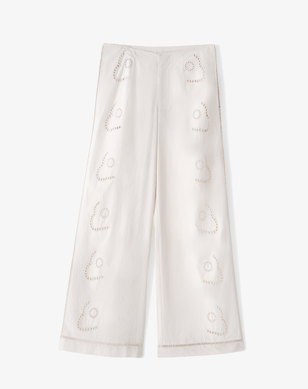 Pantalón regular tiro medio arena mujer