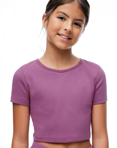 Camiseta ted manga corta morada niña