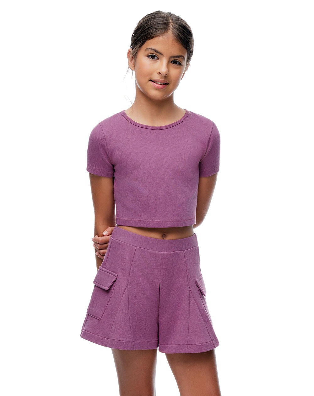 Camiseta ted manga corta morada niña