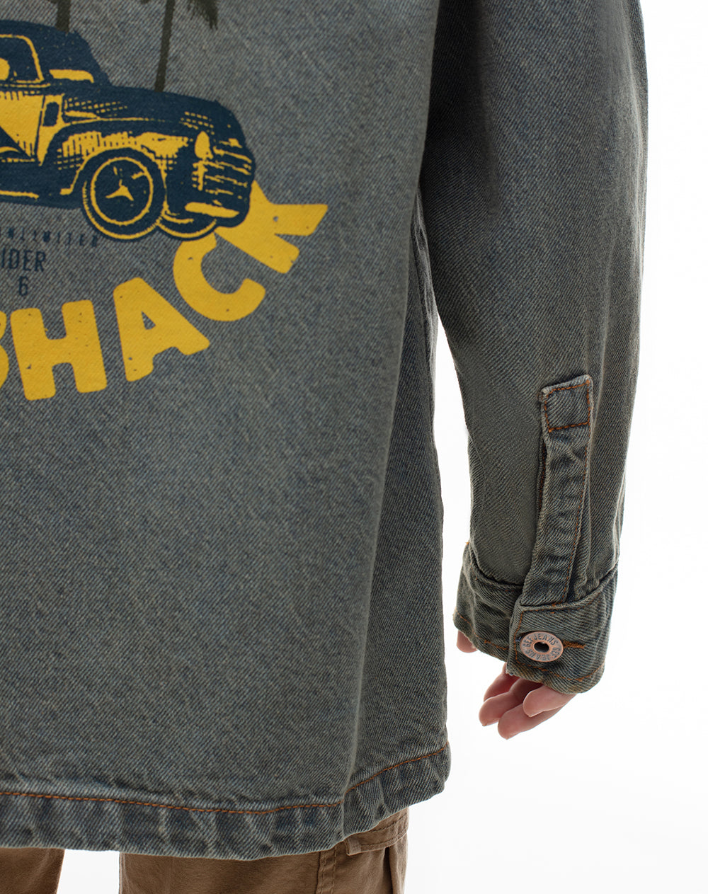 Chaqueta regular fit sin capucha índigo medio