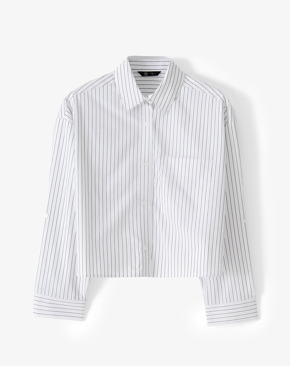 Camisa manga larga oversize blanca rayas mujer