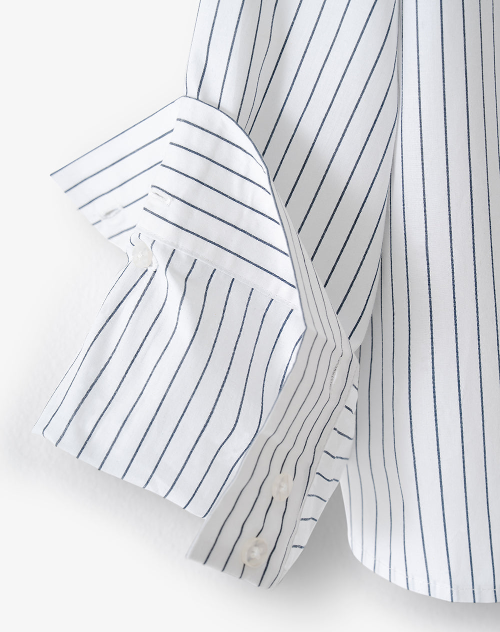 Camisa manga larga oversize blanca rayas mujer