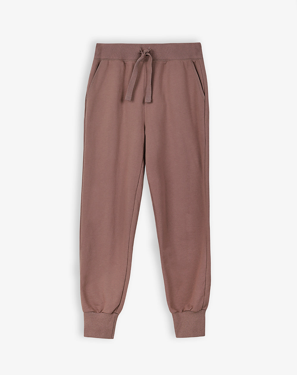Jogger tiro medio algodón café mujer