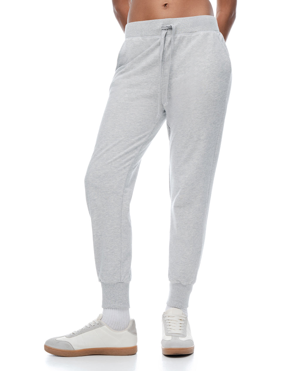 Jogger slim tiro medio gris mujer