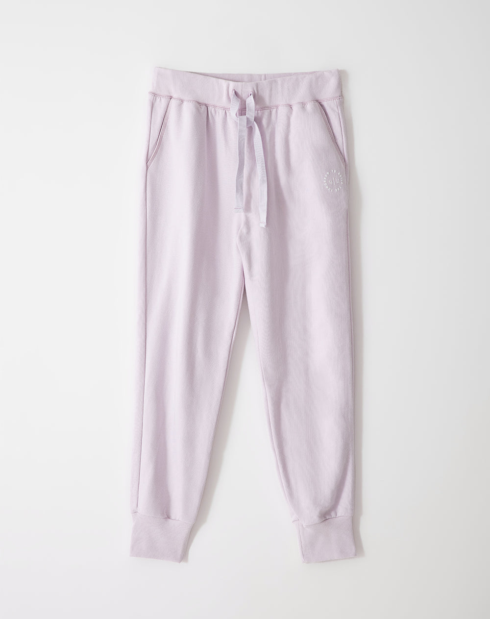 Jogger slim fit tiro medio lila claro