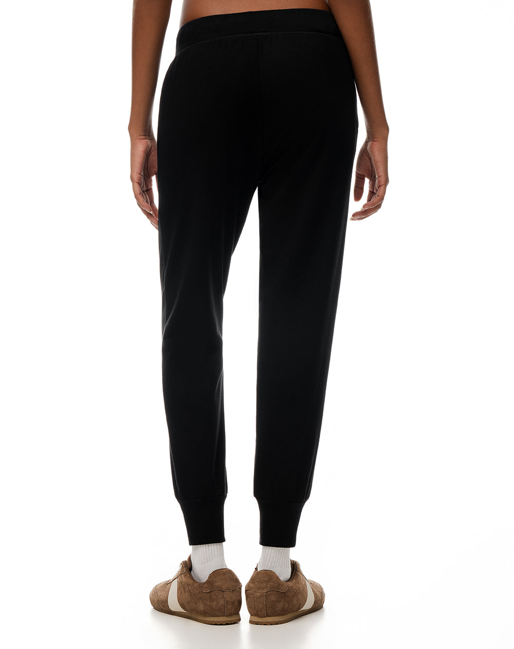 Jogger tiro medio algodón negro mujer
