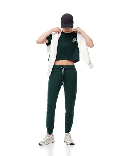 Jogger tiro medio algodón verde mujer