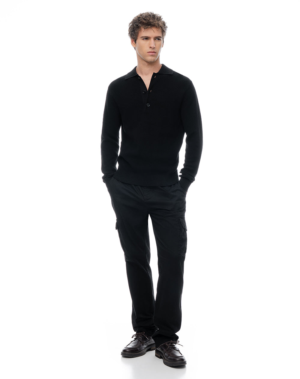 Buzo regular negro hombre