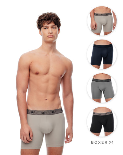 Bóxer medio microfibra x4unds surtido