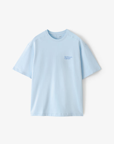 Camiseta oversized fit manga corta azul