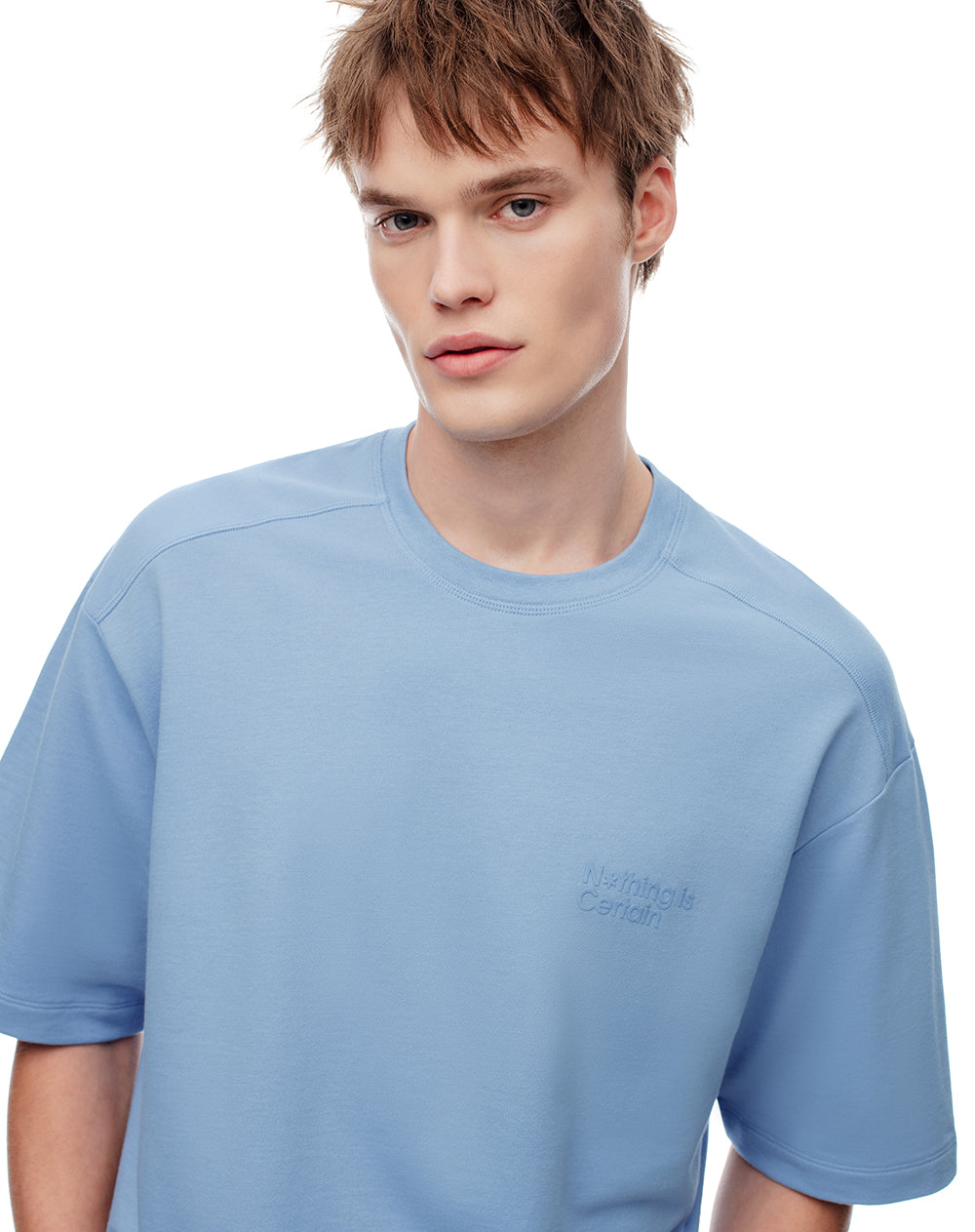 Camiseta oversize algodón azul hombre